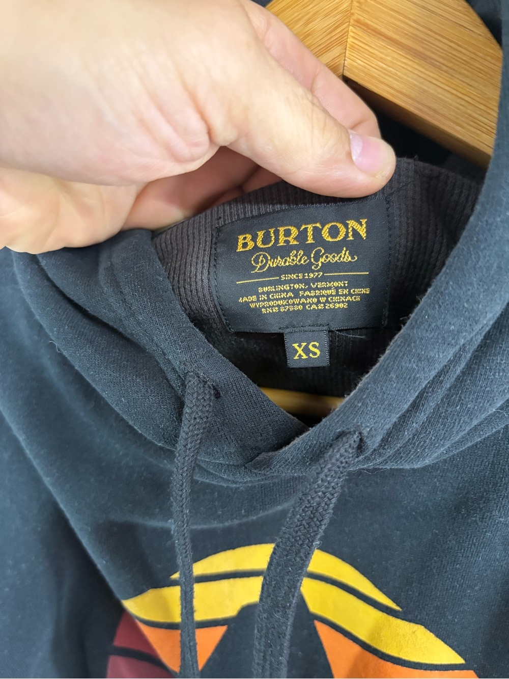 Burton Underhill Pullover Hoodie Size XS Black Durable Goods Outdoor - Picture 4 of 8